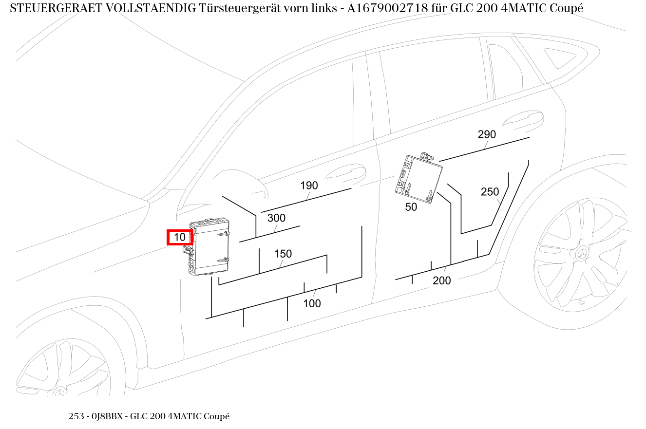 Steuergerät vollständig Türsteuergerät vorn links GLC 200 4MATIC Coupé 253 Steuergerät vollständig Türsteuergerät vorn links GLC 200 4MATIC Coupé 253