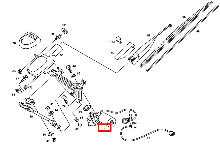 Wischermotor SCHEIBENWISCHER BOSCH 190 E 2.5-16 EVOLUTION II 201 Wischermotor SCHEIBENWISCHER BOSCH 190 E 2.5-16 EVOLUTION II 201