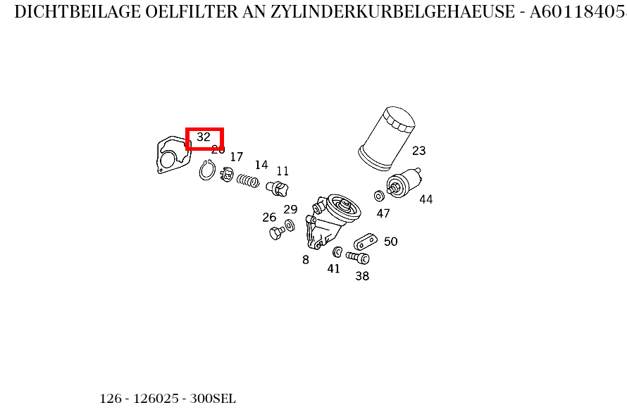Dichtbeilage OELFILTER AN ZYLINDERKURBELGEHAEUSE 300SEL 126 Dichtbeilage OELFILTER AN ZYLINDERKURBELGEHAEUSE 300SEL 126