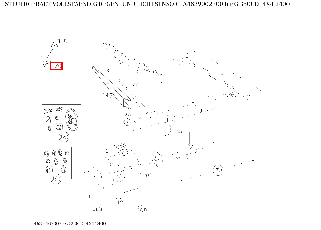 Steuergerät vollständig REGEN- UND LICHTSENSOR G 350CDI 4X4 2400 463 Steuergerät vollständig REGEN- UND LICHTSENSOR G 350CDI 4X4 2400 463
