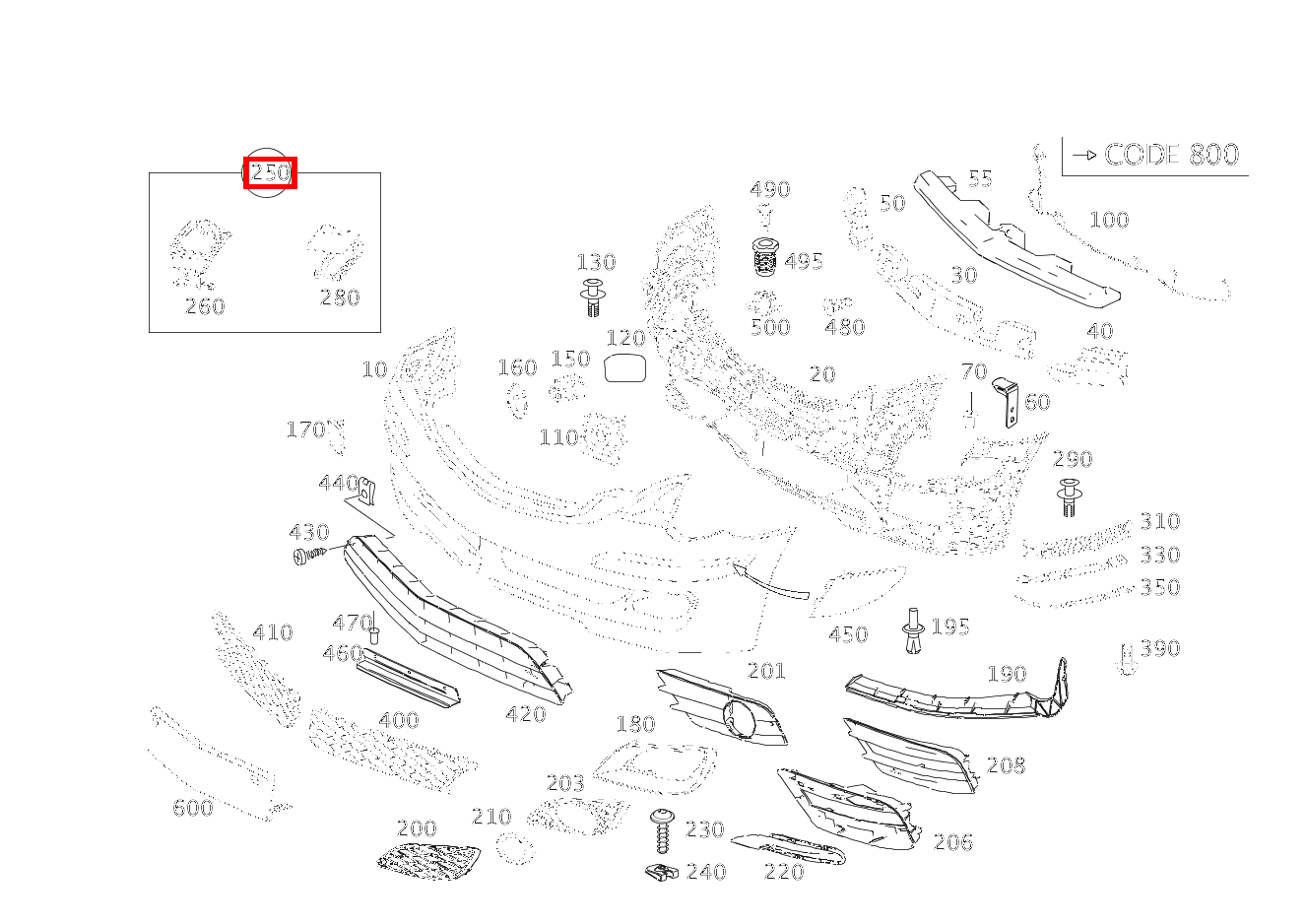 TEILESATZ ABDECKKLAPPE SCHEINWERFERREINIGUNGSANLAGE RECHTS R 500 L 251 TEILESATZ ABDECKKLAPPE SCHEINWERFERREINIGUNGSANLAGE RECHTS R 500 L 251