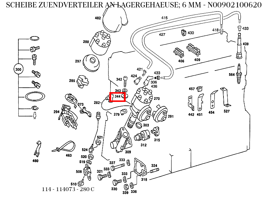Scheibe ZUENDVERTEILER AN LAGERGEHAEUSE; 6 MM 280 C 114 Scheibe ZUENDVERTEILER AN LAGERGEHAEUSE; 6 MM 280 C 114