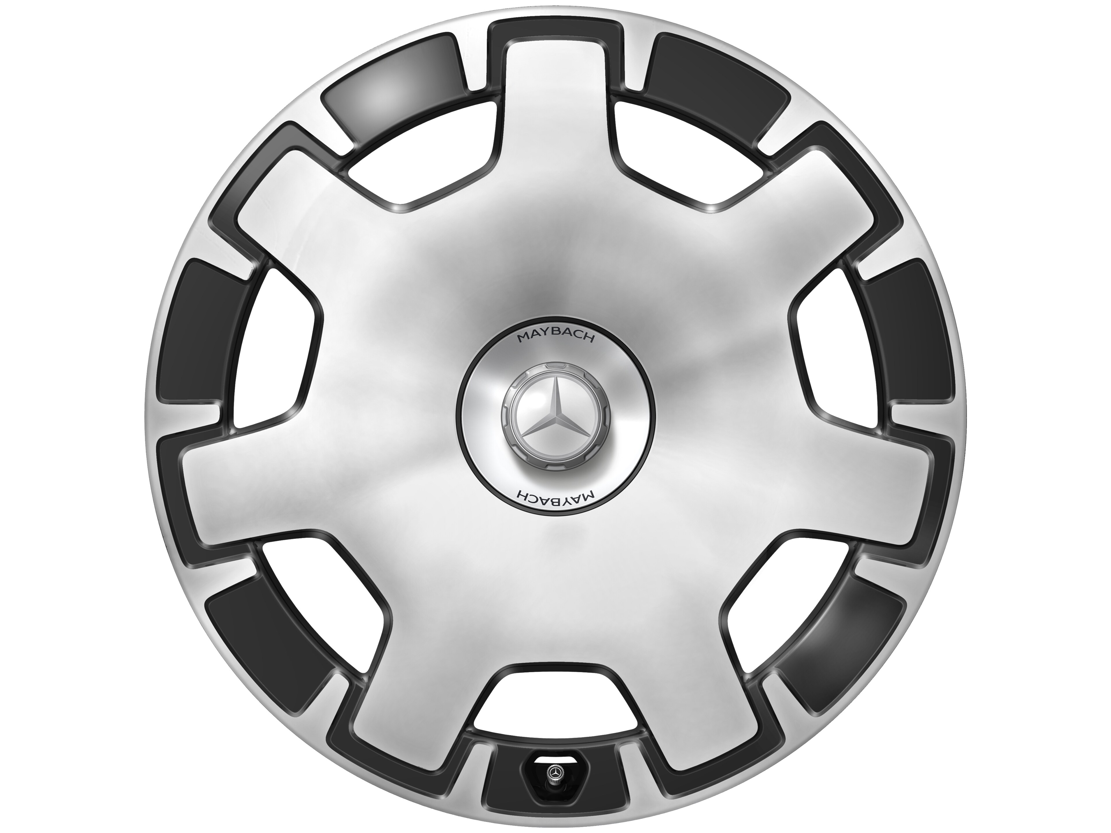 7-Loch-Rad, 22 Zoll, 9,5 J x 22 ET 27,5, schwarz, glanzgedreht