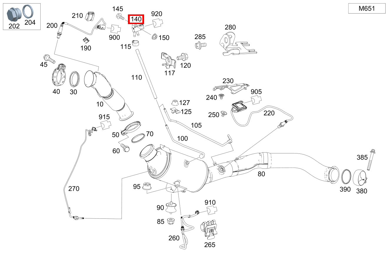 Drucksensor Partikelfilter ML 250 BT 166 Drucksensor Partikelfilter ML 250 BT 166