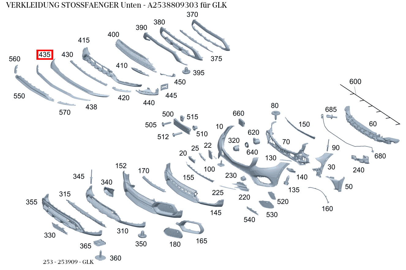 Verkleidung Stossfänger Unten GLK 253 Verkleidung Stossfänger Unten GLK 253