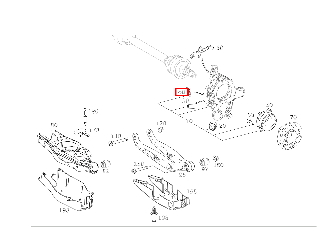 Verschlusskappe Schubstrebe an Radträger CLS 500 Coupé 219 Verschlusskappe Schubstrebe an Radträger CLS 500 Coupé 219