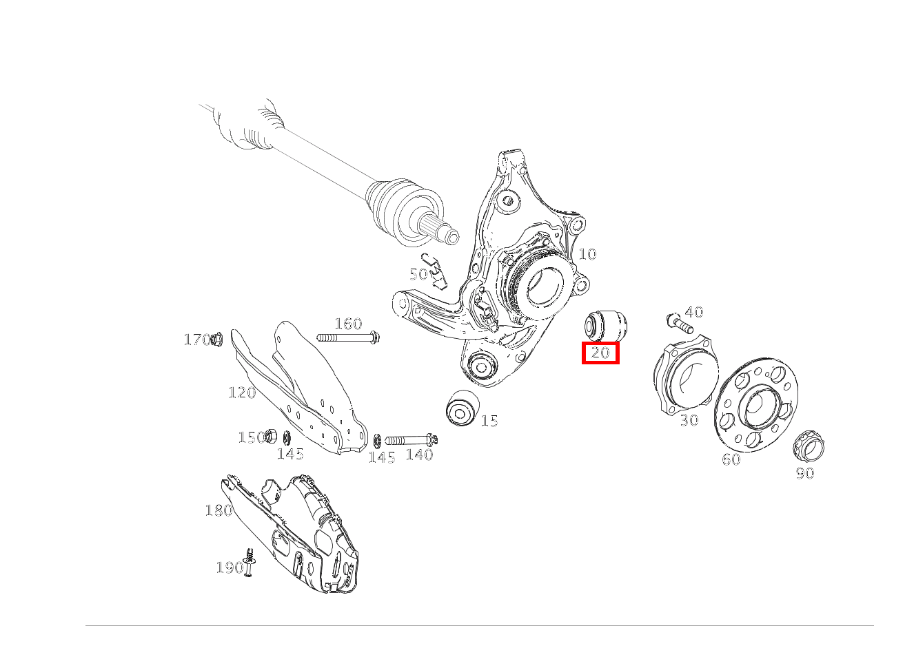 TRAGGELENK FEDERLENKER AN RADTRAEGER RECHTS SL65 AMG 231
