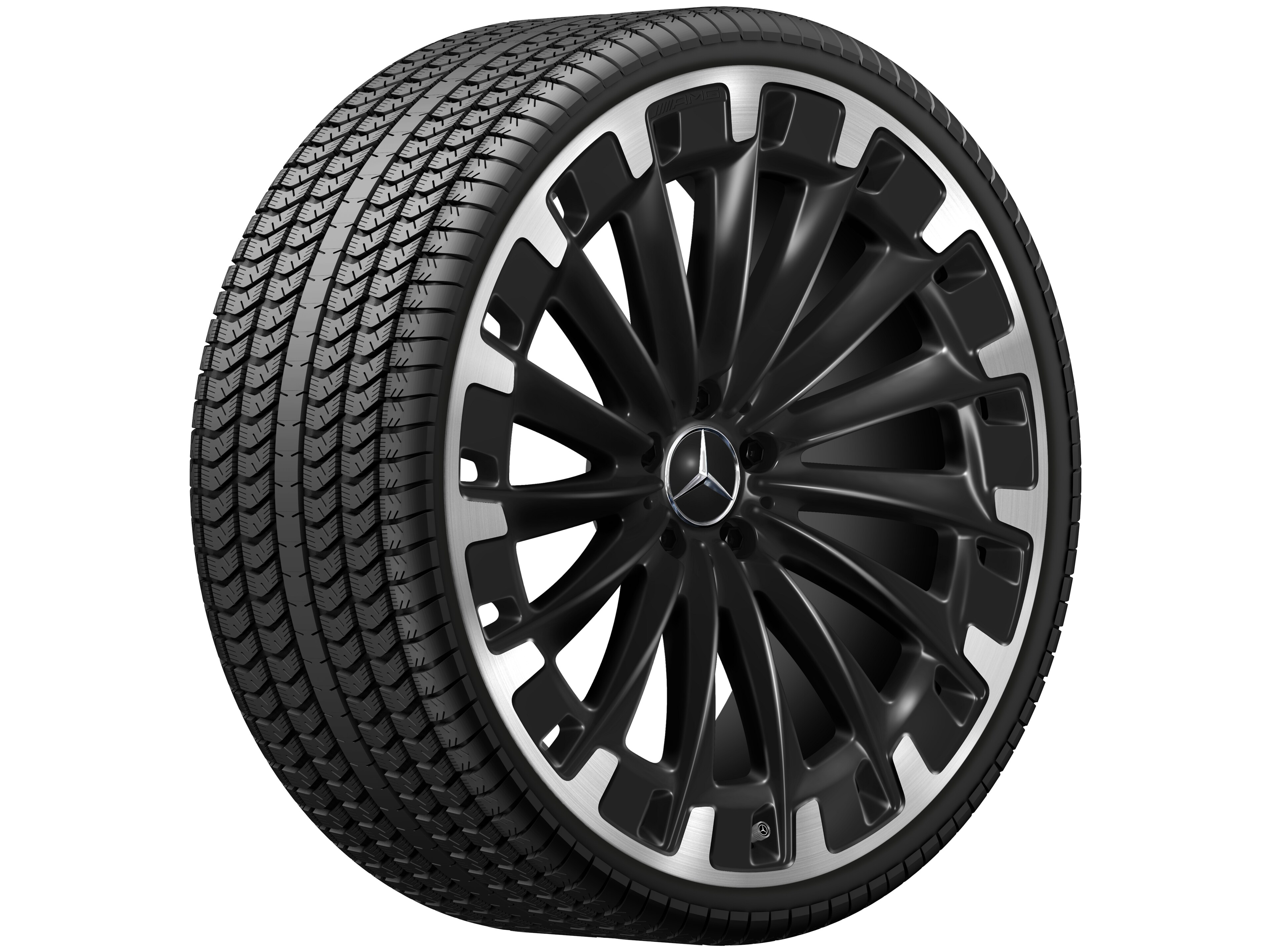 Mercedes-Benz -  AMG Vielspeichen-Rad, 22 Zoll, 9,5 J x 22 ET 41,5, schwarz, glanzgedreht