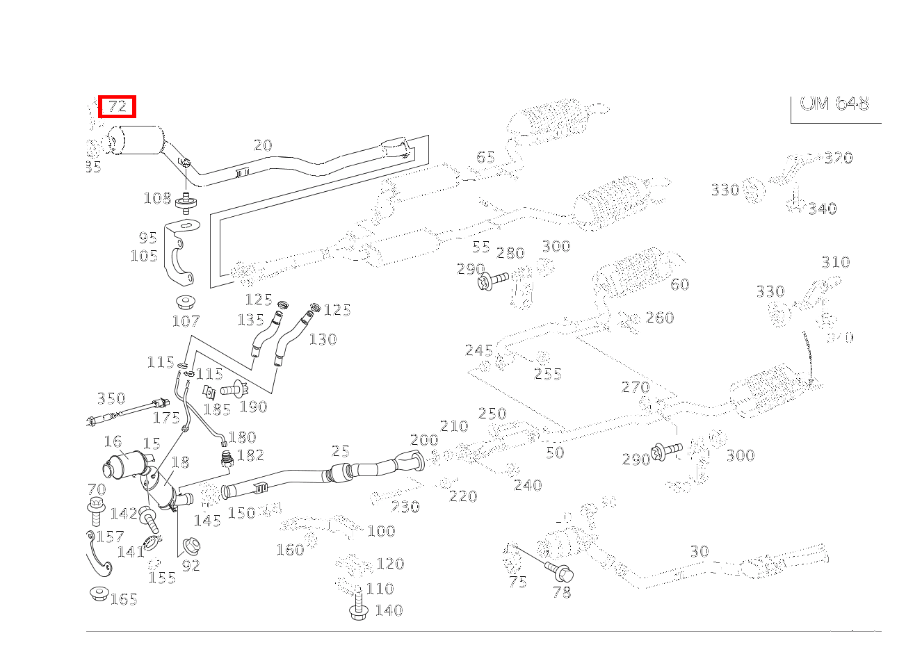 Feder VORKATALYSATOR AN TURBOLADER S 320 CDI L 220