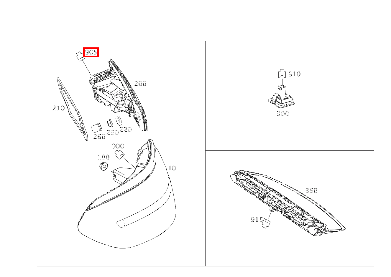 Kupplung, Mechanisch SCHLUSSLEUCHTE RECHTS E4/1; 6-PIN MQS M 166  