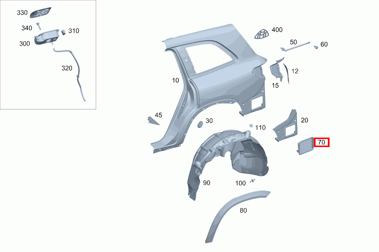 Entlüftungsklappe Rechts Mercedes-AMG GLS 63 4MATIC+ 167 Entlüftungsklappe Rechts Mercedes-AMG GLS 63 4MATIC+ 167