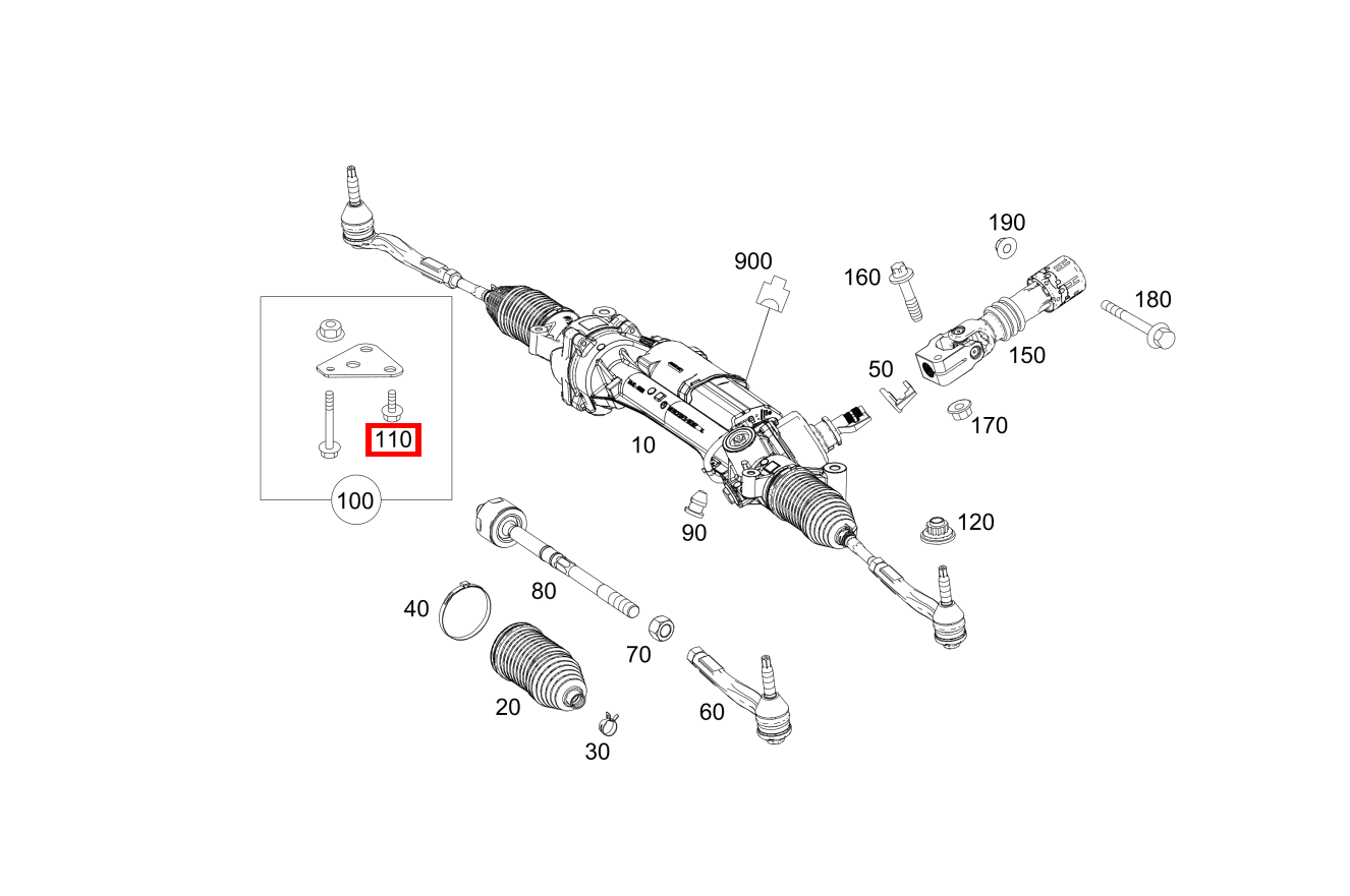 Sechskantschraube Befestigung Lenkung an Integralträger; M10X25 GLC 200 4MATIC 293 Sechskantschraube Befestigung Lenkung an Integralträger; M10X25 GLC 200 4MATIC 293
