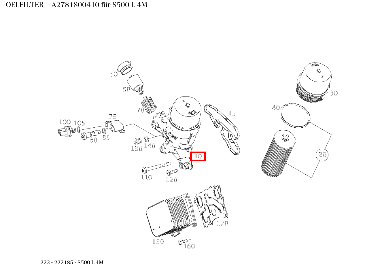 Ölfilter S500 L 4M 222 Ölfilter S500 L 4M 222