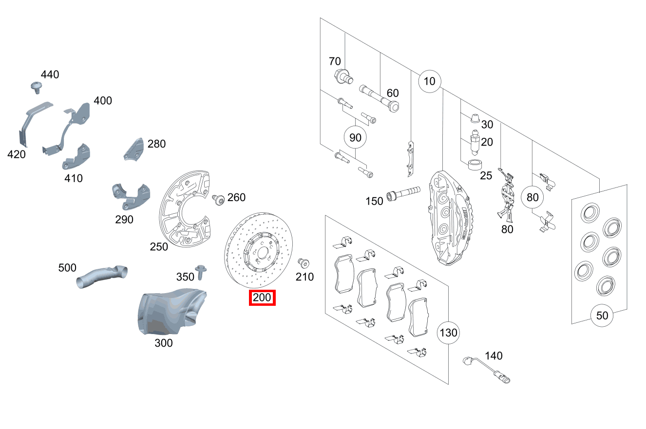 Bremsscheibe Vorne rechts Mercedes-AMG GT C 190