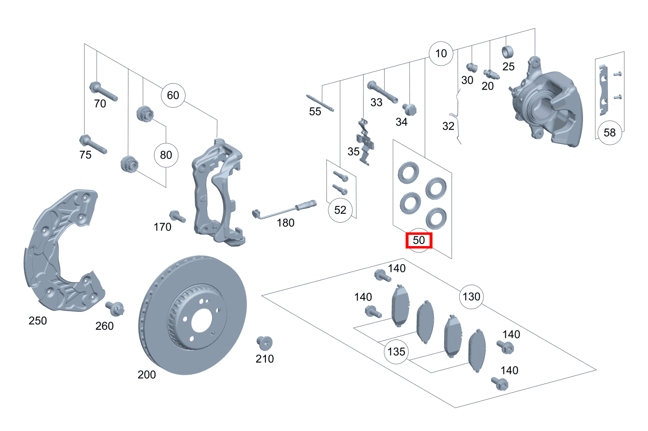 STAUBSCHUTZMANSCHETTE Für Bremssattel links und rechts C 220 d T-Modell 247