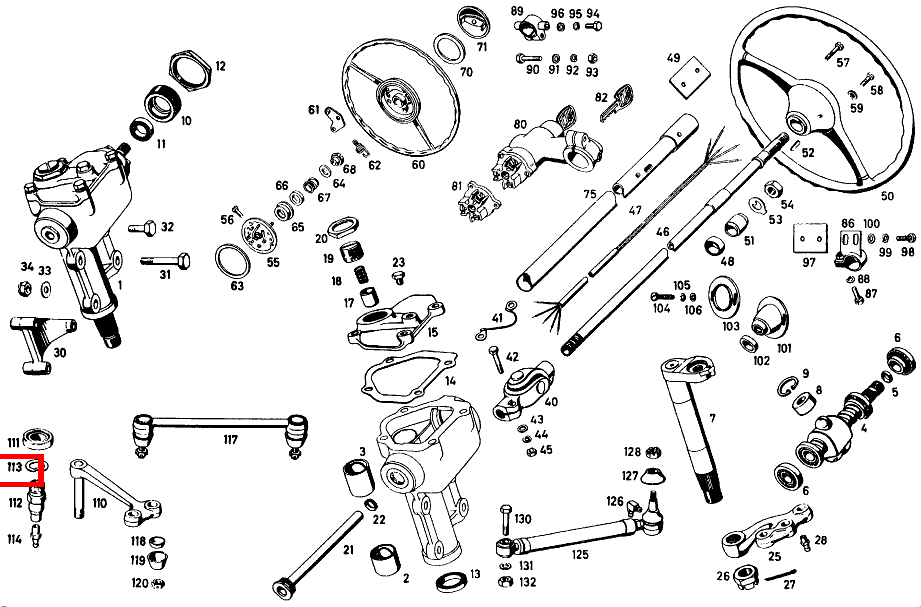Sicherungsblech LENKUNGSZWISCHENHEBEL AN ZAPFENLAGER 300 SL 198