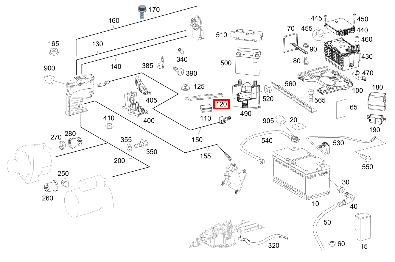 Bügel Batteriebefestigung S500 L 222