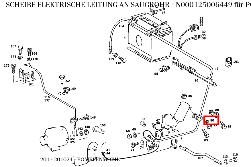 Scheibe ELEKTRISCHE LEITUNG AN SAUGROHR POMPFENMOBIL 201 Scheibe ELEKTRISCHE LEITUNG AN SAUGROHR POMPFENMOBIL 201