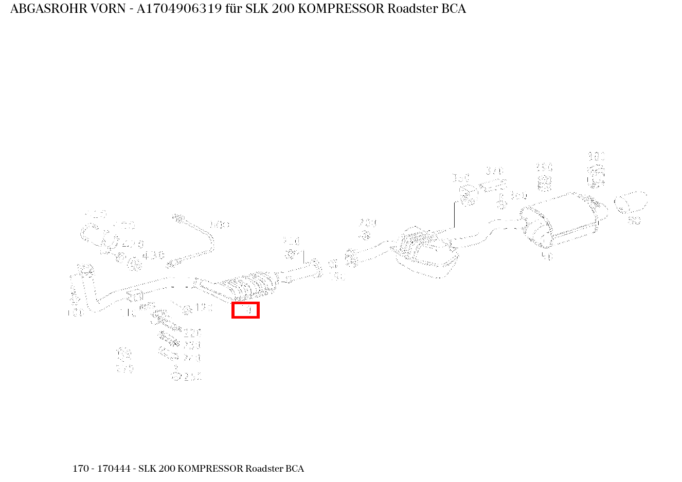 Abgasrohr VORN SLK 200 KOMPRESSOR Roadster BCA 170