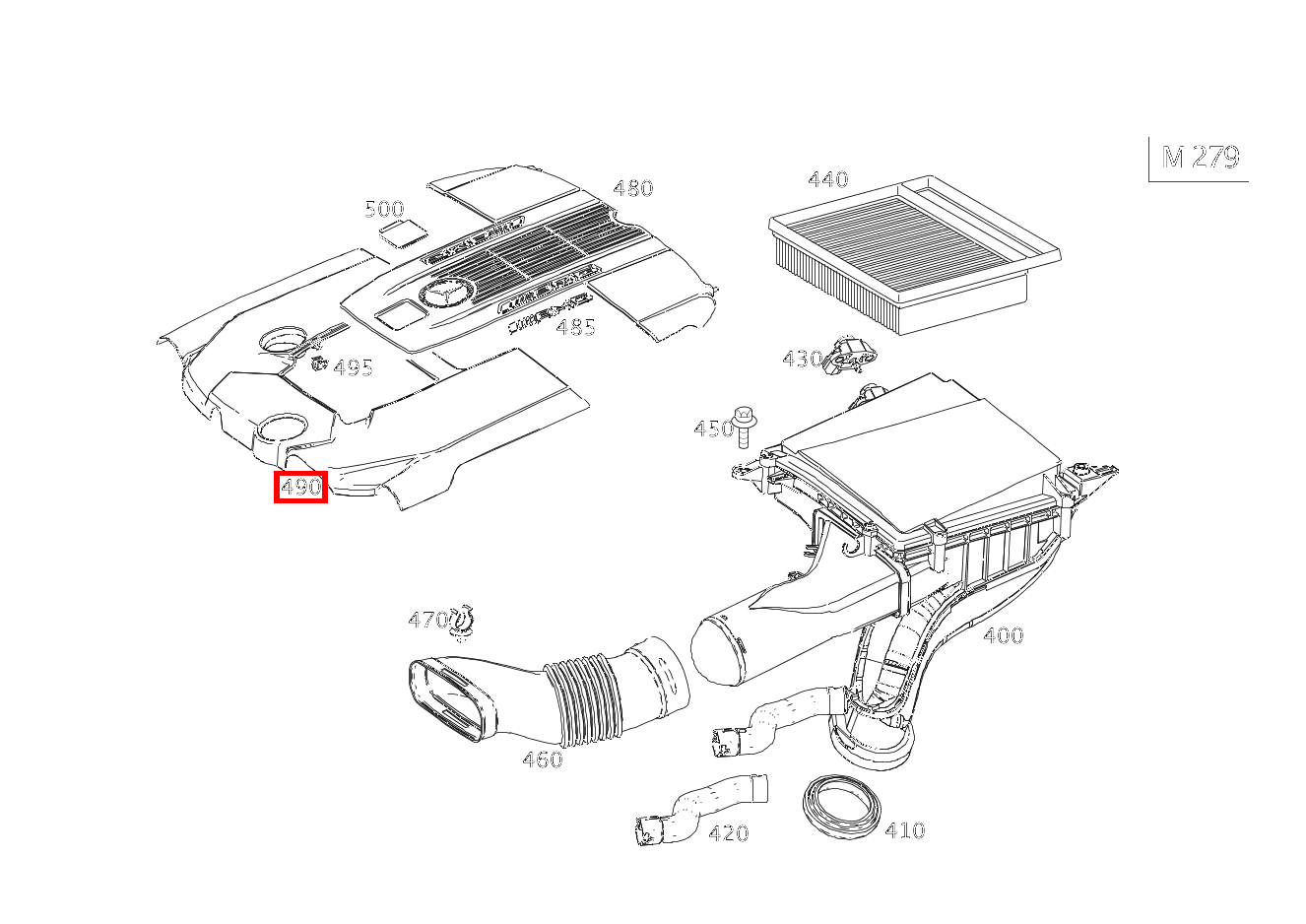 Motorabdeckung MITTE SL65 AMG 231 Motorabdeckung MITTE SL65 AMG 231
