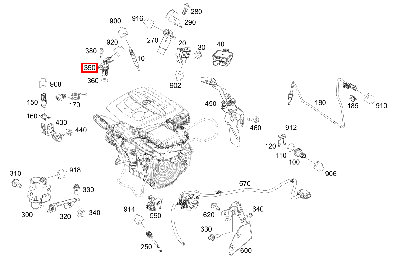 Positionssensor Zylinderkopfhaube CLA-Klasse CLA 180 CDI / d BCA 117