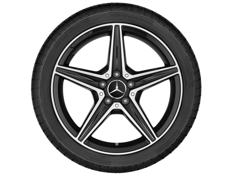 Original AMG 18 Zoll AMG 5-Speichen-Rad schwarz glanzgedreht mit 