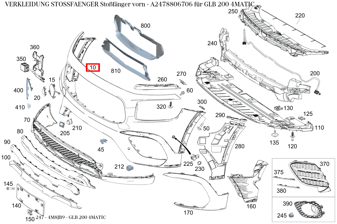 Verkleidung Stossfänger Stoßfänger vorn für GLB-Klasse 247 kaufen 