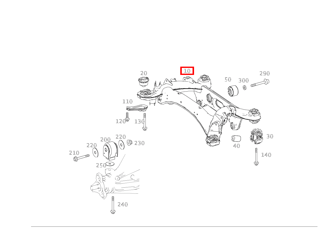 Hinterachsträger Mit Lager E300T BT H 212 Hinterachsträger Mit Lager E300T BT H 212