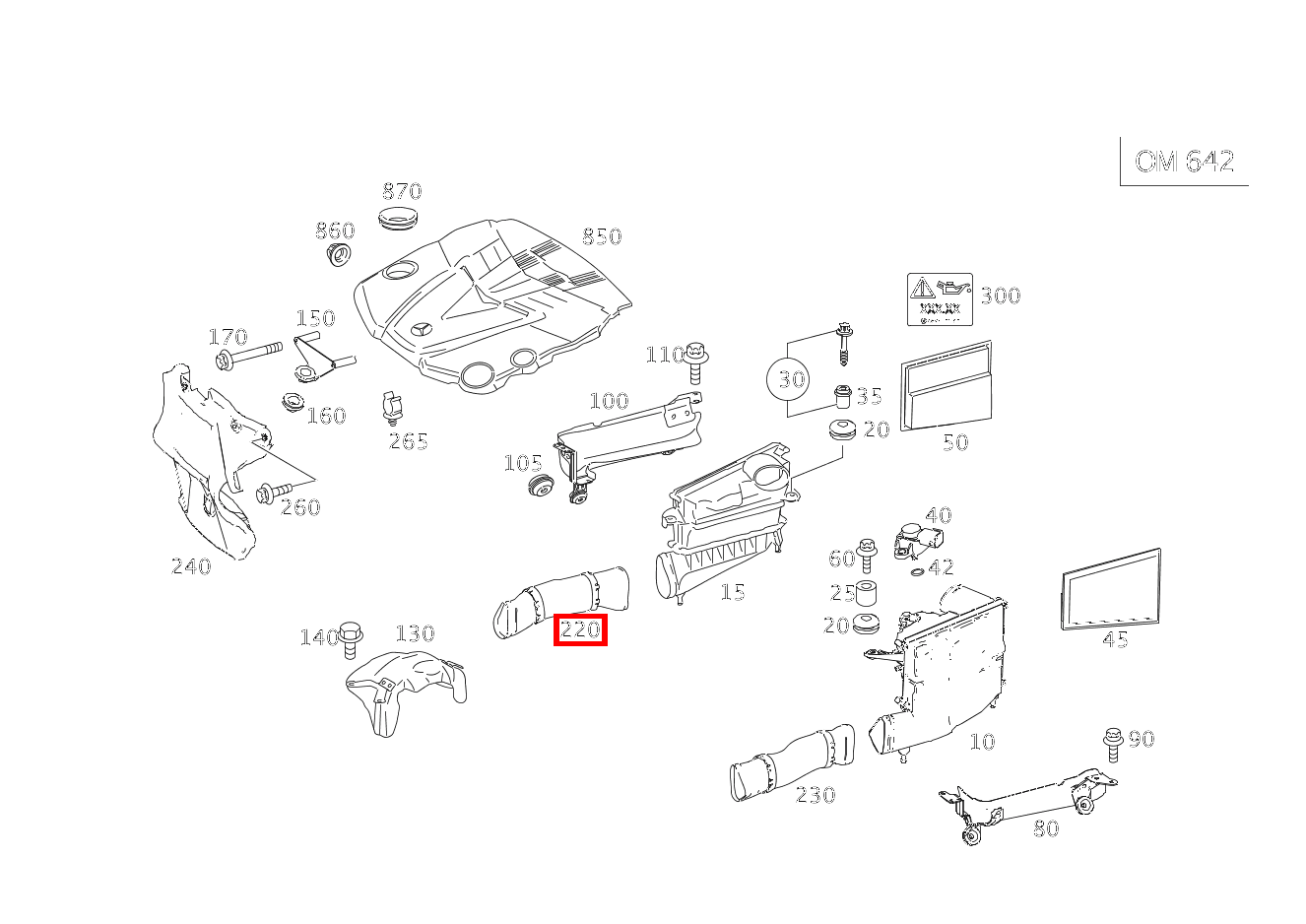Ansaugleitung RECHTS E 280 CDI T-Modell 213