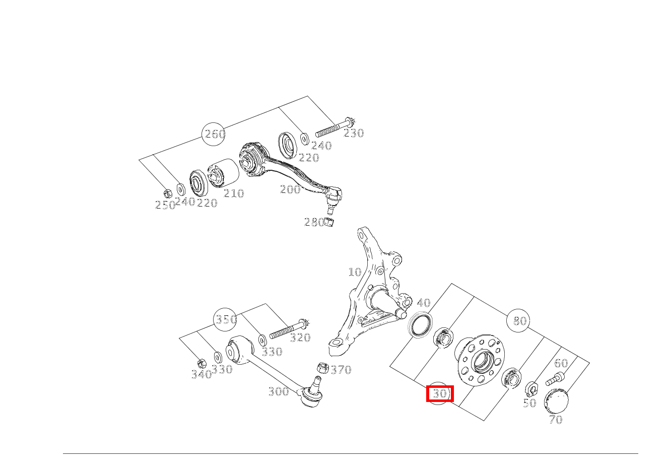 Vorderradnabe LINKS UND RECHTS E 500/550 CABR. 207