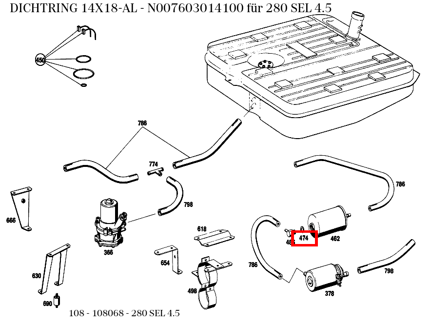 Dichtring 14X18-AL 280 SEL 4.5 108
