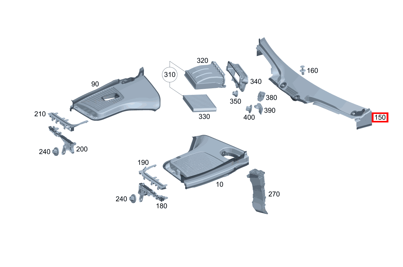Wasserableiter Mitte GLC 220 d 4MATIC 254 Wasserableiter Mitte GLC 220 d 4MATIC 254