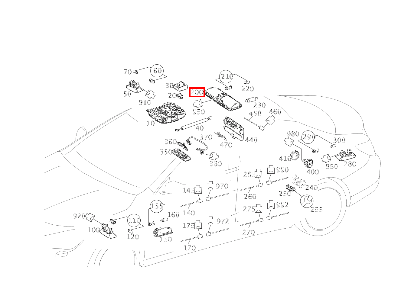 Innenraumleuchte DECKENLEUCHTE HINTEN CLA 250 4MATIC Coupé 117 Innenraumleuchte DECKENLEUCHTE HINTEN CLA 250 4MATIC Coupé 117
