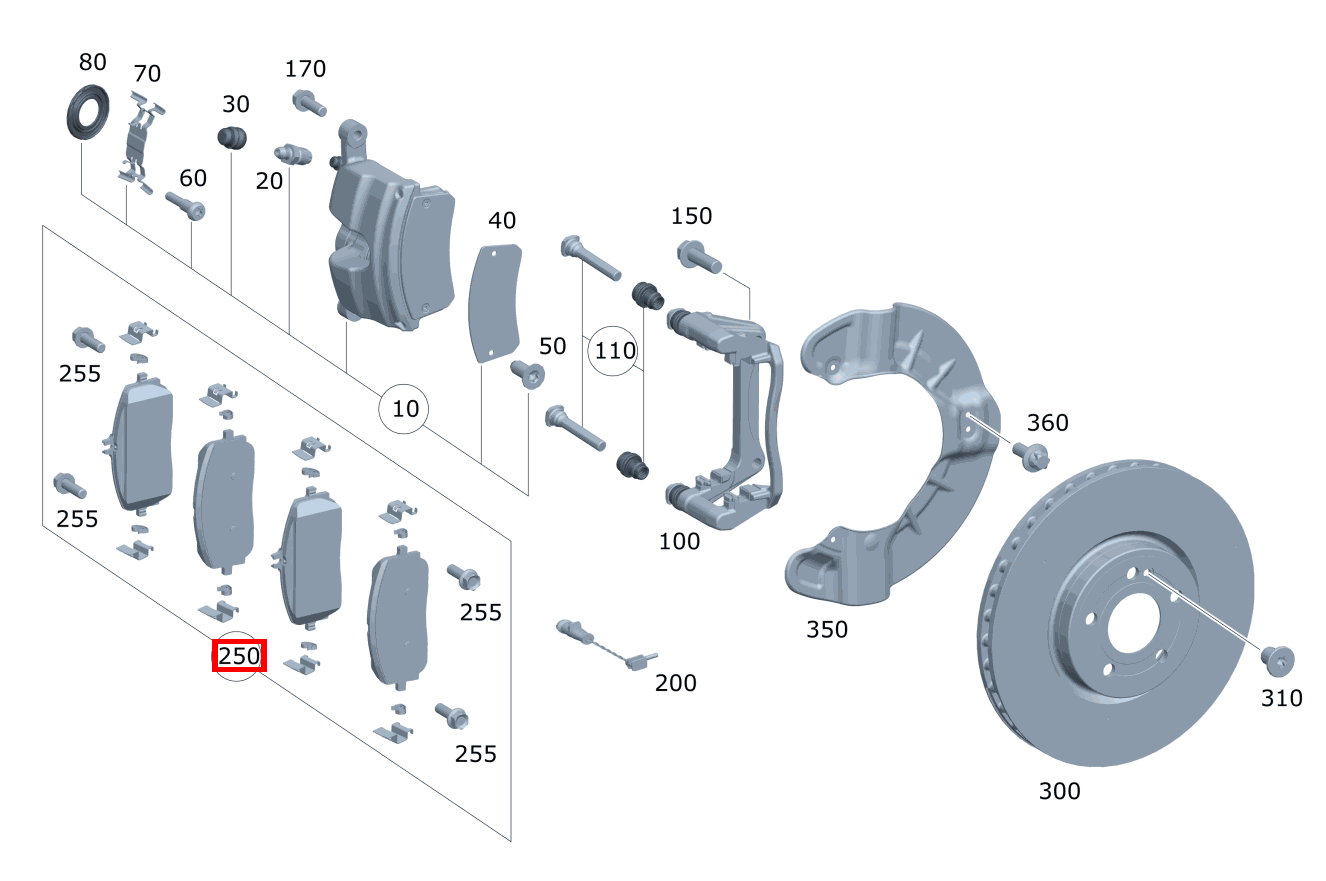 Teilesatz Bremsbelag Teilesatz links und rechts 220 A 180 Teilesatz Bremsbelag Teilesatz links und rechts 220 A 180