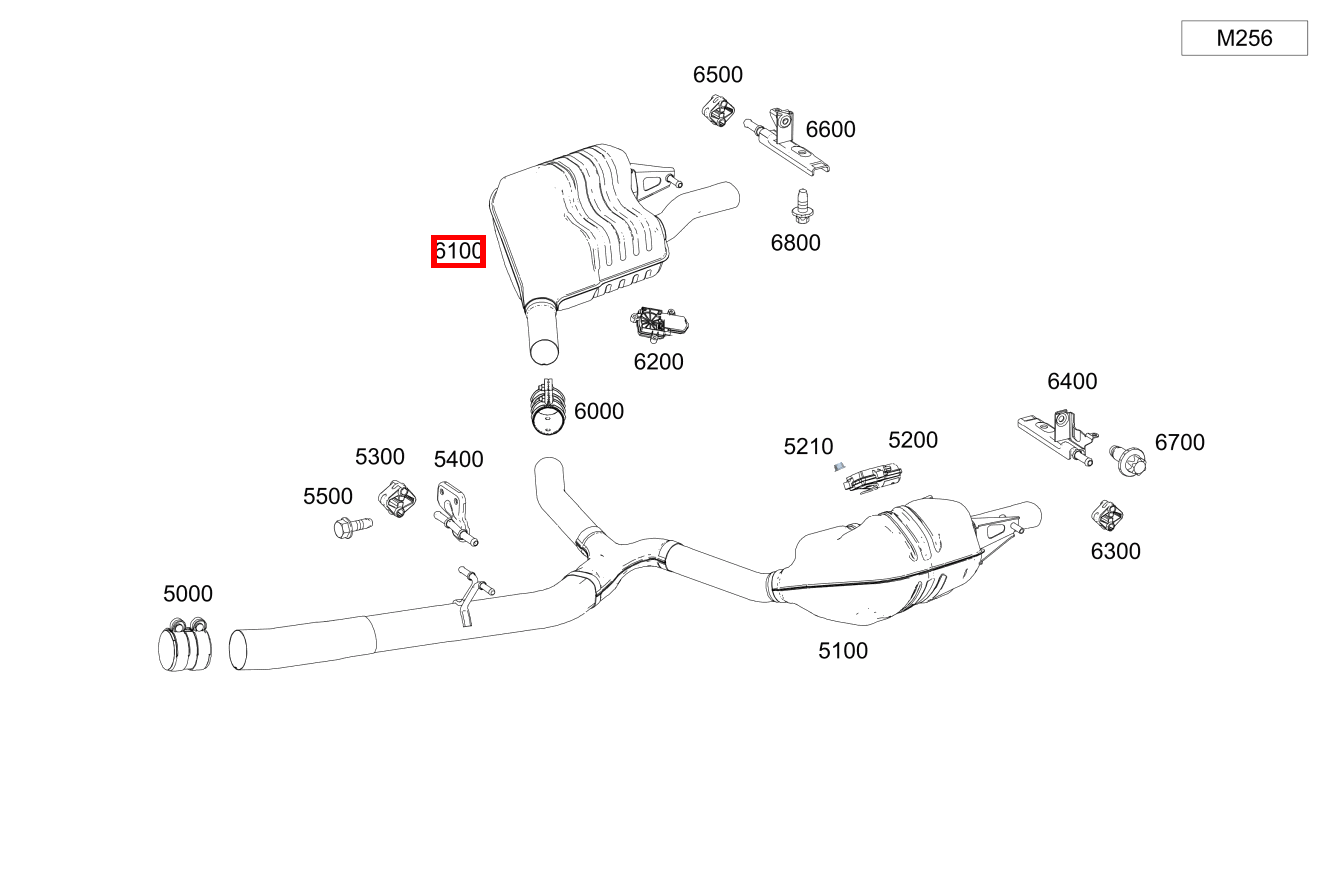 ABGASLEITUNG HINTEN Hinten rechts Mercedes-AMG E 53 4MATIC+ T-Modell 213