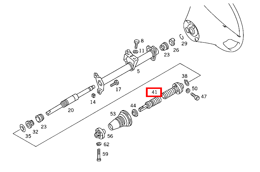 Lenkspindel UNTEN 420 SEC COUPE mit Automatic 126 Lenkspindel UNTEN 420 SEC COUPE mit Automatic 126
