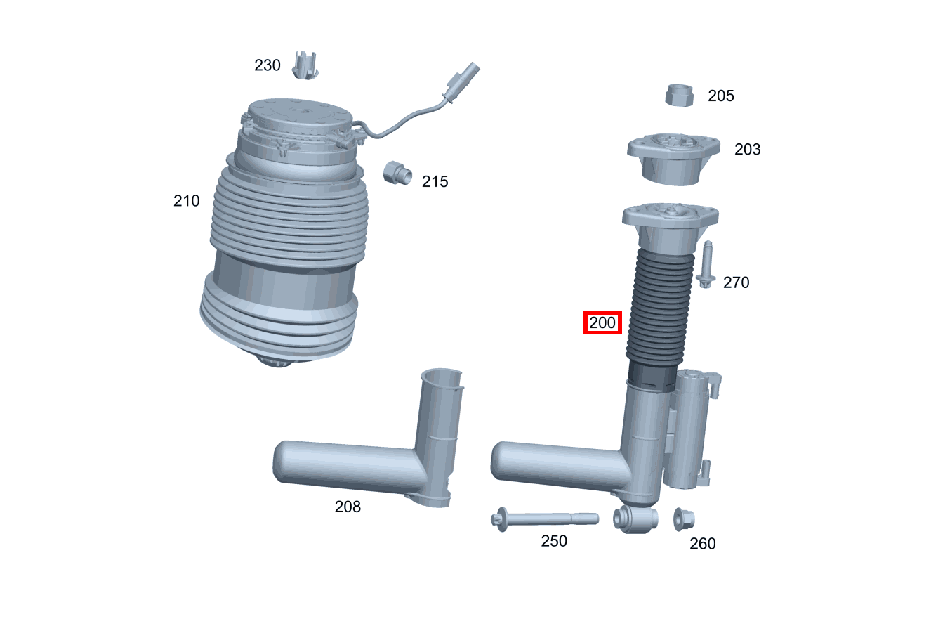 Stossdämpfer HINTEN LINKS UND RECHTS E 300 de 4MATIC T-Modell 213