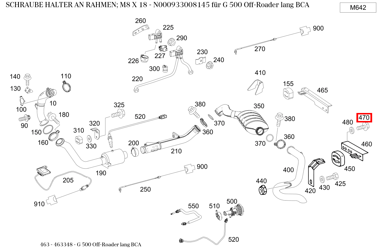 Schraube HALTER AN RAHMEN; M8 X 18 G 500 Off-Roader lang BCA 463
