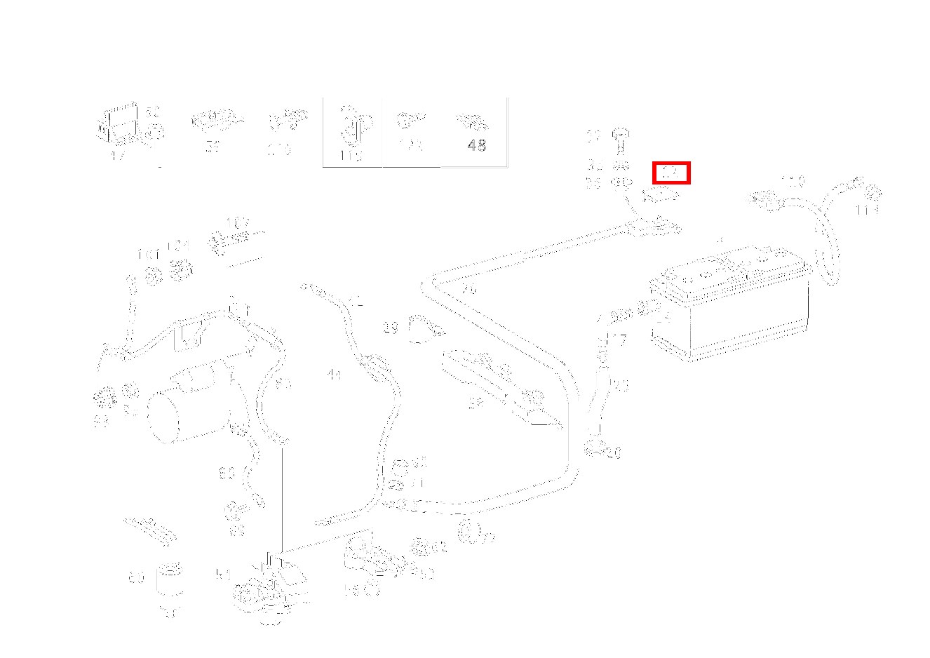 Schutzkappe BATTERIE-PLUSPOL CLK 55 AMG CABR. 208
