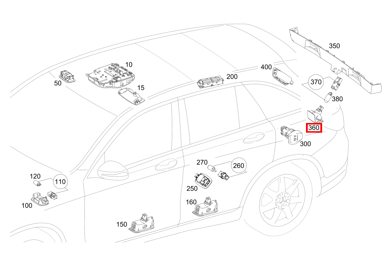 Innenleuchte Rückwandtür unten GLC 200 4MATIC 293 Innenleuchte Rückwandtür unten GLC 200 4MATIC 293