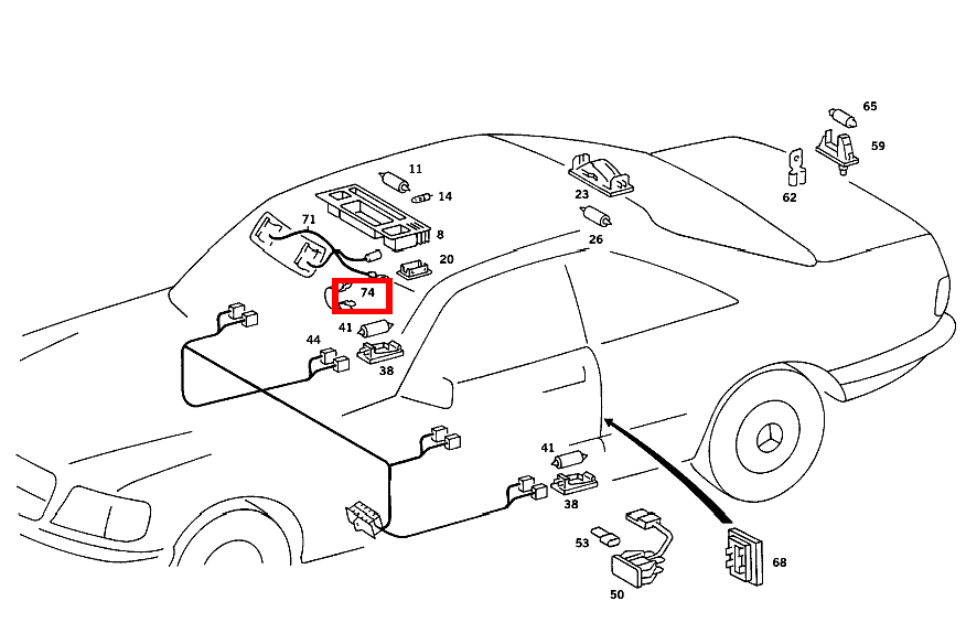 KABELBANDHALTER LEITUNGSSATZ AN DACHRAHMEN; 6.5X12.8 MM 420 SEC COUPE mit Automatic 126 KABELBANDHALTER LEITUNGSSATZ AN DACHRAHMEN; 6.5X12.8 MM 420 SEC COUPE mit Automatic 126