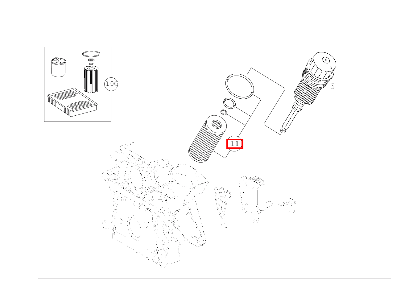 Teilesatz Filtereinsatz 906 Teilesatz Filtereinsatz 906