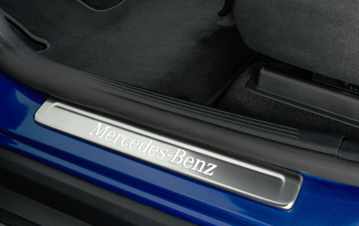 Wechselcover für beleuchtete Einstiegsleiste, vorne, 2-fach Edelstahl, silberfarben / weiß