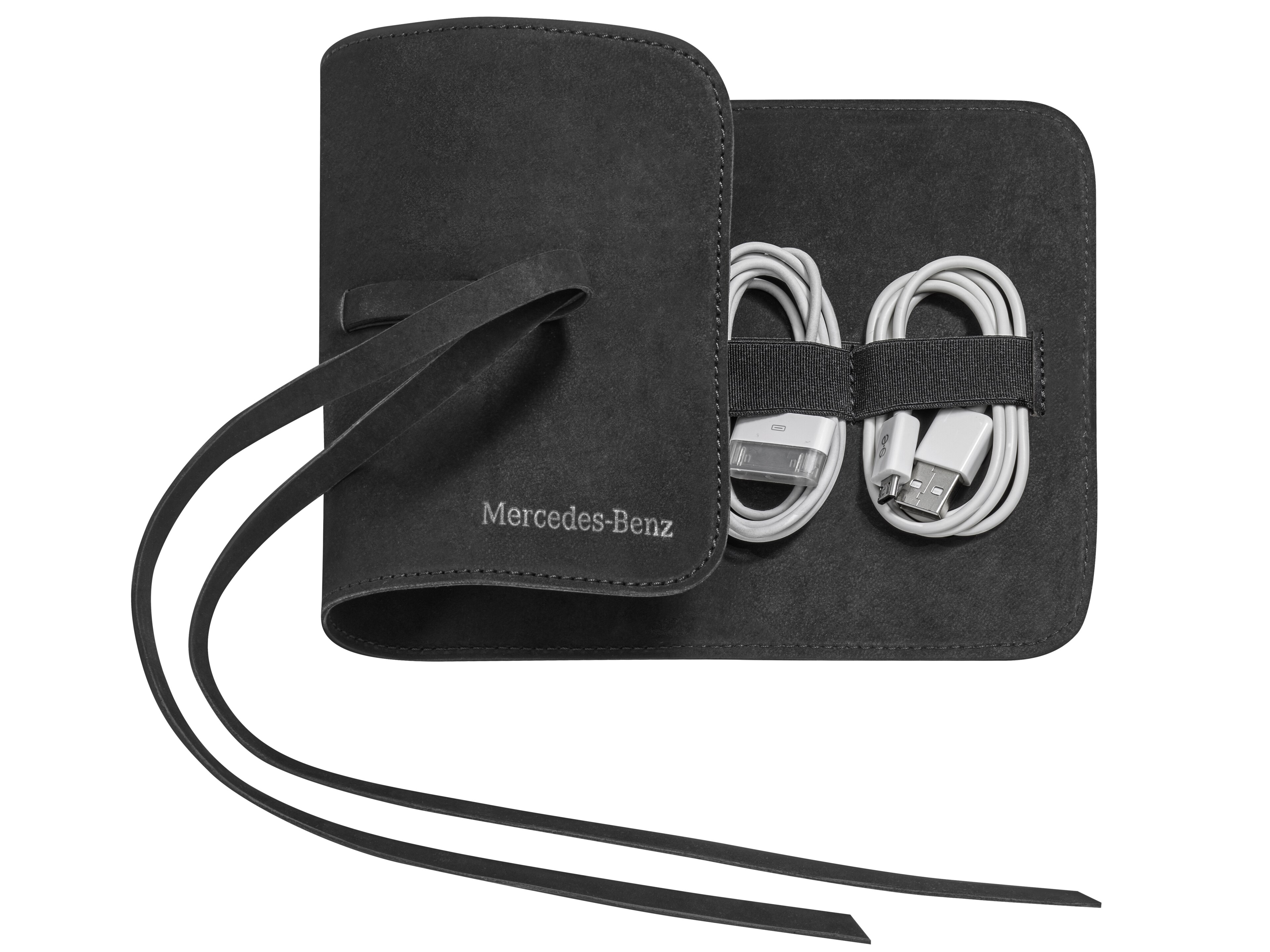 Mercedes-Benz -  Kabel-Organizer schwarz, Nubukleder