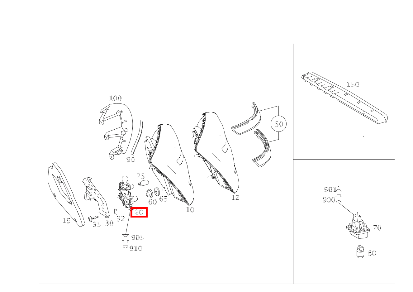 Lampenträger RUECKLICHT, RECHTS S 550 Limousine lang BCA 221 Lampenträger RUECKLICHT, RECHTS S 550 Limousine lang BCA 221