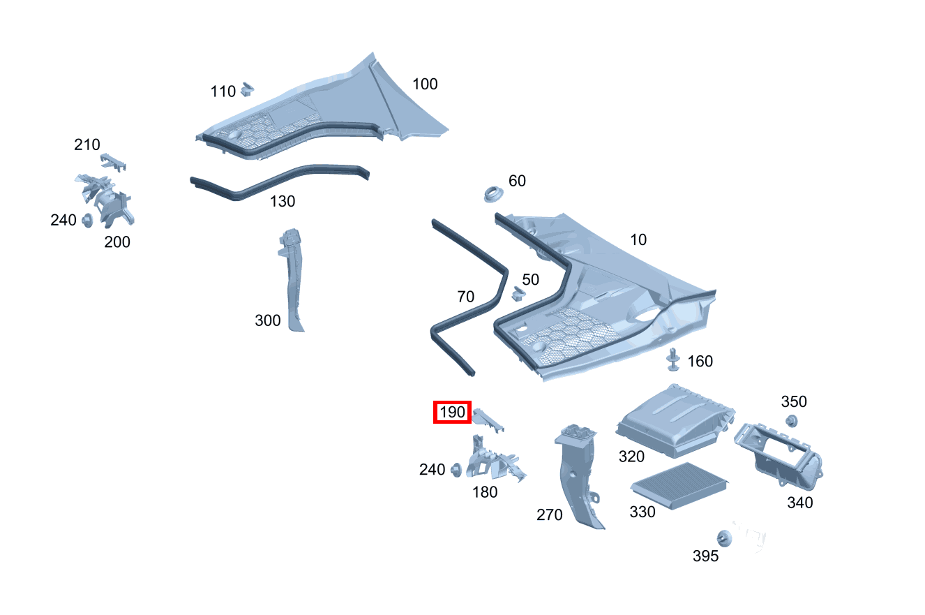 ABDICHTUNG LUFTKANAL Oben links C 180 Cabriolet 253