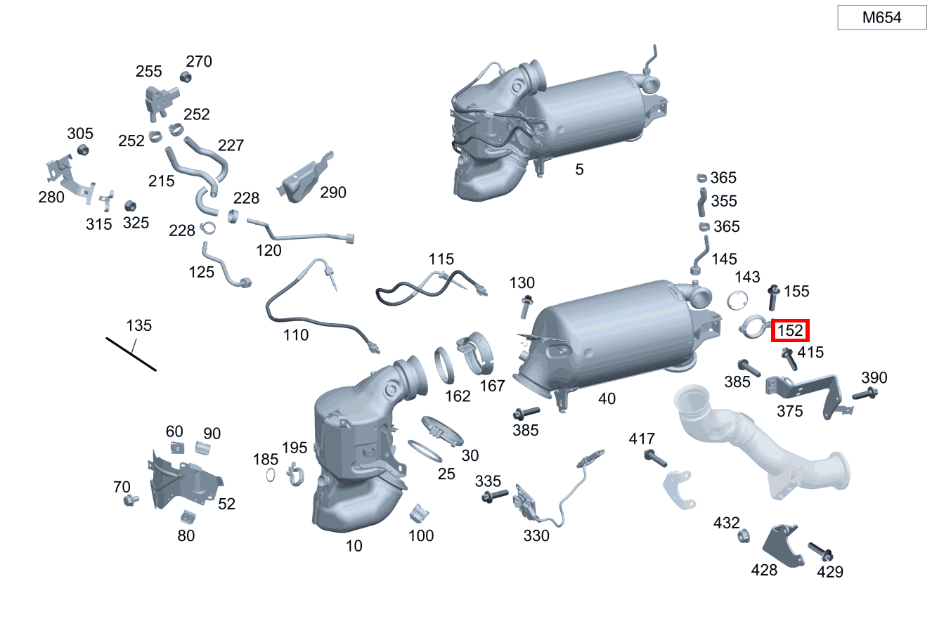 Rohrschelle Abgasanlage Partikelfilter an Abgasrückführleitung C 300 d Coupé 205 Rohrschelle Abgasanlage Partikelfilter an Abgasrückführleitung C 300 d Coupé 205