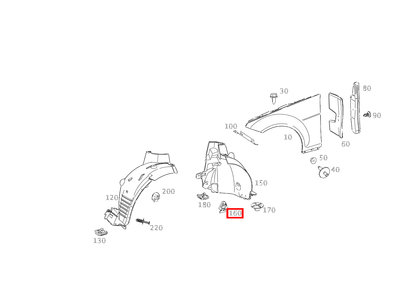 Verschluss Abdeckung an Abdeckung C 180 KOMPRESSOR T-Modell BlueEFFICIENCY 240