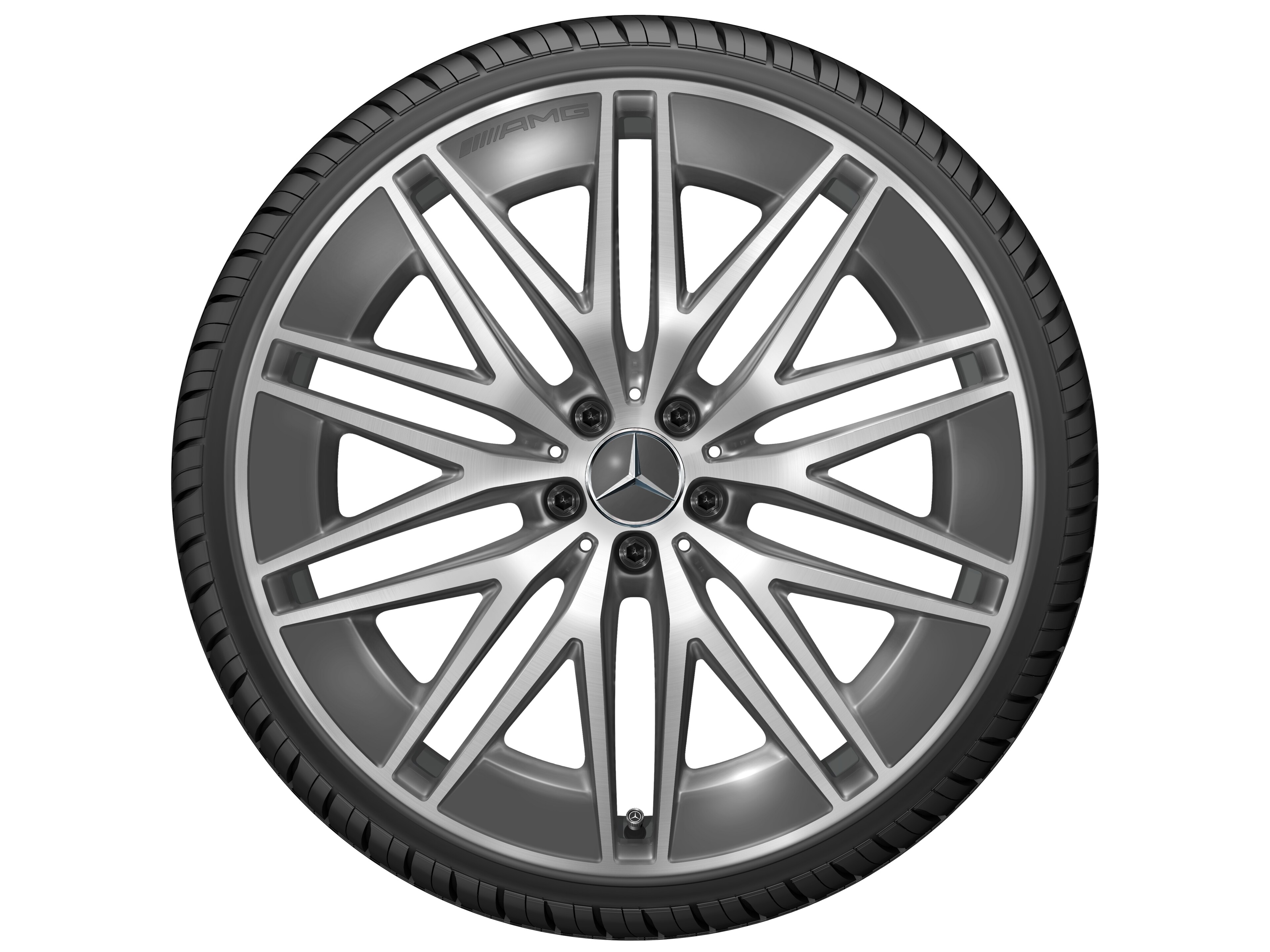 AMG Vielspeichen-Rad, 22 Zoll, 10 J x 22 ET 55, tantalgrau, glanzgedreht