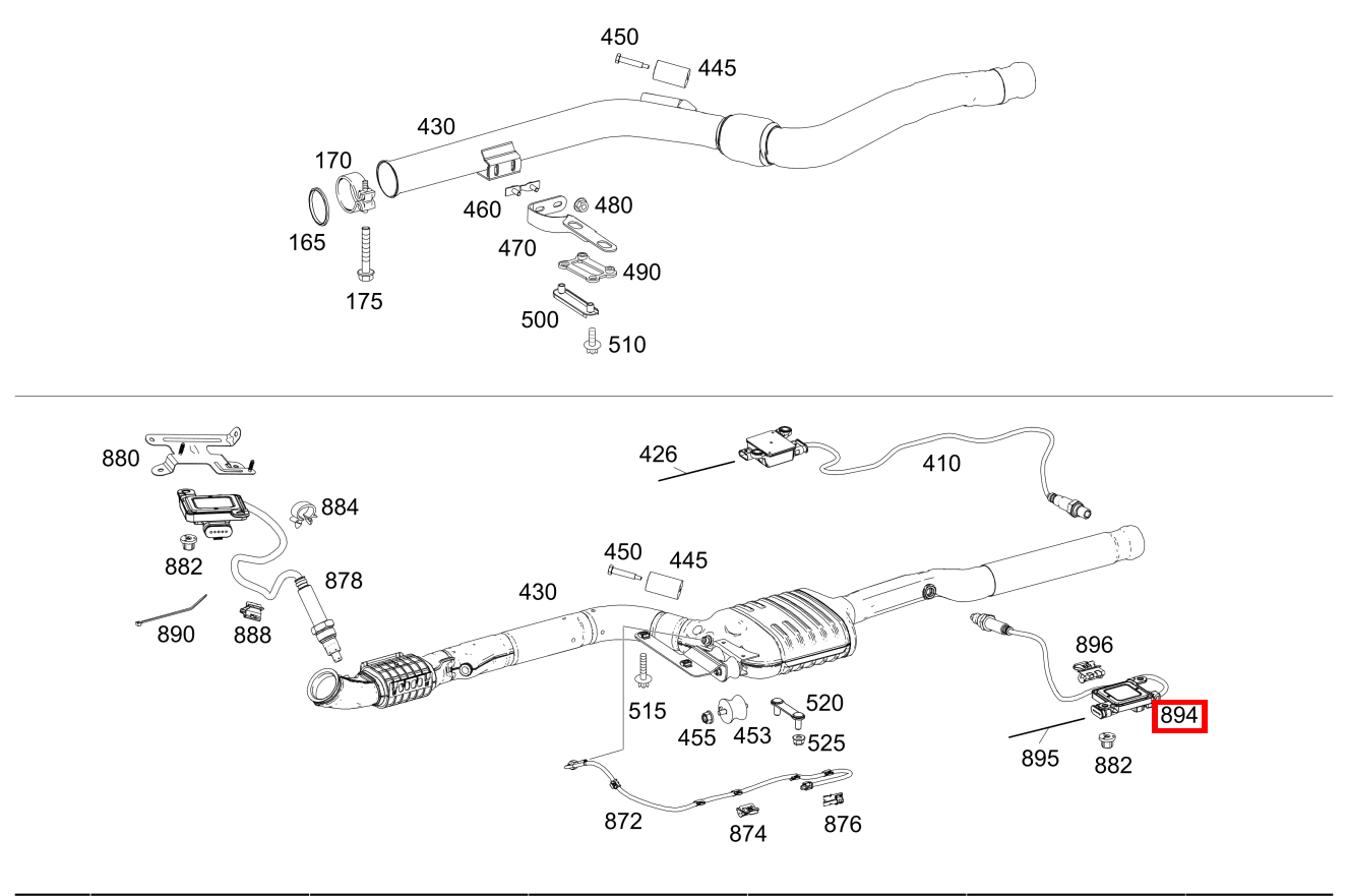 Nox-Sensor Hinten 415mm E 250 T CDI 4MATIC 212 Nox-Sensor Hinten 415mm E 250 T CDI 4MATIC 212